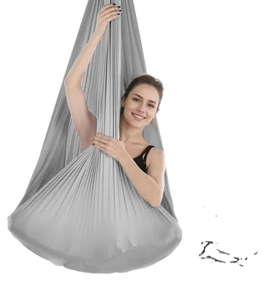 Image de Hamac de yoga aérien, pour exercices d'inversion, installation portable, couleur gris