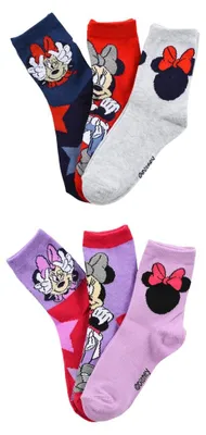 Productafbeelding van Disney sokken voor meisjes, 6-pack, kindersokken van katoen met kleurrijke motieven en stippen