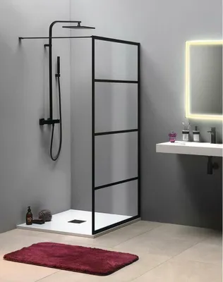 Produktbild von Gelco CURE BLACK Duschabtrennung 900 mm, Klarglas