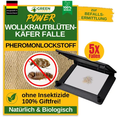 Produktbild von Wollkrautblütenkäfer Falle -5x Fallen- Mittel gegen Wollkrautblütenkäfer, Chemiefreie Pheromonfallen Wollkrautblütenkäfer für Wohnräume & Gewerbe