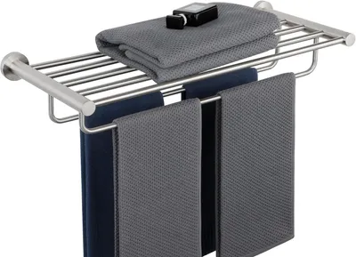 Productafbeelding van Handdoekhouder voor wandmontage, dubbele handdoekrek, 60 cm, van roestvrij staal, voor de badkamer