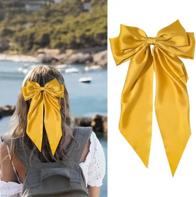 Produktbild von Große gelbe Schleifen-Haarspange für Damen