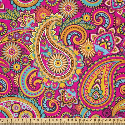 Produktbild von ABAKUHAUS Paisley Microfaser Stoff als Meterware , Paisley Muster Basierend Auf Traditionellen Asiatischen Östliche Kulturellen Design, 10 M (230 x 1000 cm), Mehrfarbig