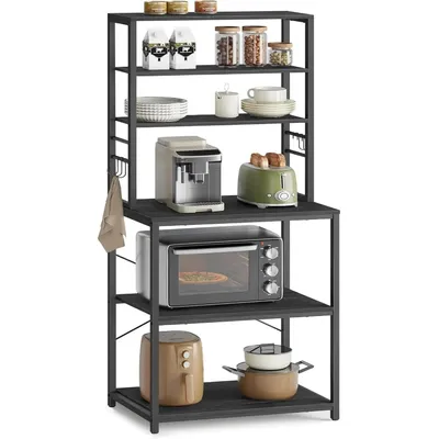 Produktbild von Vasagle KKS024B22, Schwarz, Grau, Partikelbord, Stahl, Stahl, Schwarz, Matt, 6 Regale