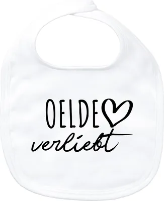 Produktbild von Huuraa Baby Lätzchen Oelde verliebt White Klettverschluss  Baumwolle Latz Geschenkidee