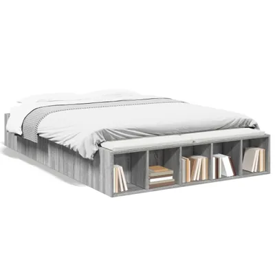 Obrázek produktu pro vidaXL Postel Grey Sonoma 140x190 cm Dřevěný materiál