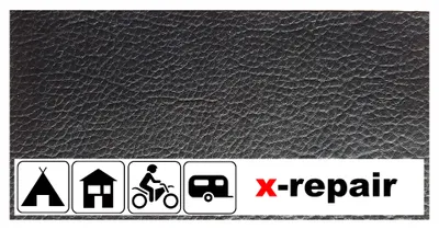 Produktbild von x-repair-patch Selbstklebender Reparatur Aufkleber Kunstleder schwarz 20 x 10 cm für Sofa, Sitzbank, Autositz