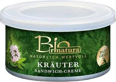 Produktbild von Rinatura Kräuter Sandwich-Creme  125 G Dose  Vegan Glutenfrei Lactosefrei  Würzig-aromatisch, leicht fruchtig mit feiner Kräuter-Note