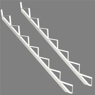 Produktbild von Treppenrahmen 7 stufig Stahl-Treppe Weiss Treppenholm Geschosshöhe 129cm