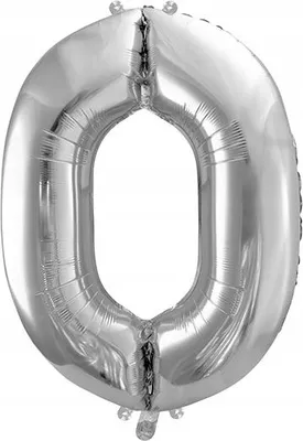 Image de Ballon chiffre 0 ballon chiffre 86cm argent