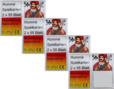 Produktbild von 8x55 Romme Karten Rommekarten Canasta Bridge Skat Poker