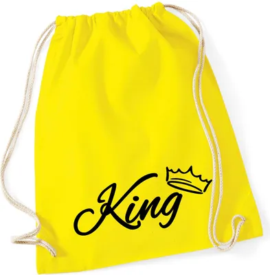 Produktbild von Huuraa Turnbeutel King Krone 12 Liter Yellow Baumwolle Rucksack Geschenkidee