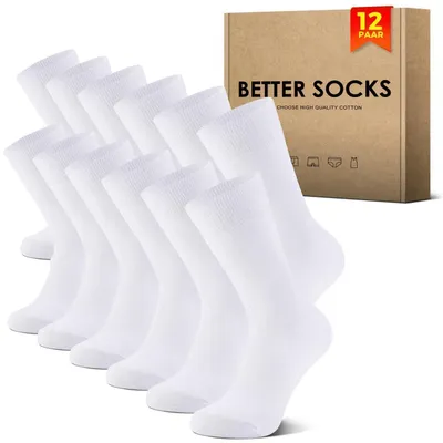 Obrázok produktu pre Ponožky pánske, 12 párov, bavlna, business/športové, priedušné, čierno-biele, veľkosť 47-50
