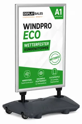 Produktbild von Plakatständer WindPro Eco wetterfest silber DIN A1 Kundenstopper