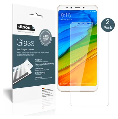 Produktbild von 2x Schutzfolie für Xiaomi Redmi 5 Plus - Anti-Shock 9H Folie dipos Glass