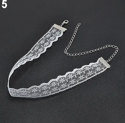 Produktbild von Frauen Geschenk Gothic Punk Retro Bohomian Spitze Kragen Halsband Charme Halskette Schmuck-Weiß