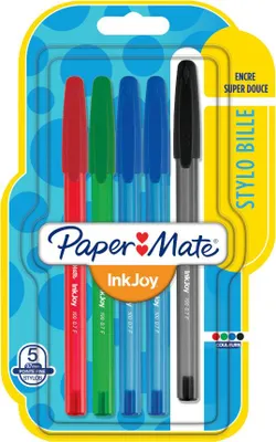 Image de Papermate 1956735 PAPER MATE Stylo à bille InkJoy 100 Capuchon 5er M 1.0mm Blister