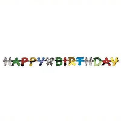 Produktbild von Papstar Geburtstagsgirlande "Happy Birthday" 1,4 m , 20 Stück