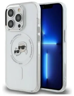 Produktbild von Karl Lagerfeld Klhmp14Xhlskch Iphone14 Pro Max 6.7 Weiß/Weißes Hardcase Iml Metal Karl&Choupette Head Magsafe