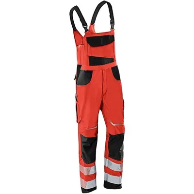 Produktbild von KÜBLER® unisex Warnschutz-Latzhose REFLECTIQ rot, schwarz Größe 54