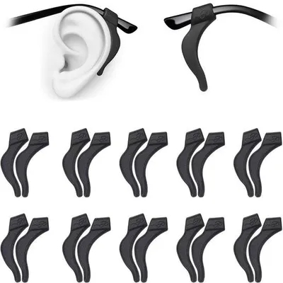 Produktbild von Silikonische Brillenhalter - Schwarz Antislip mit Haken - Set aus 20 Stücken