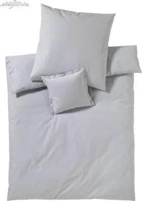 Produktbild von elegante Perkal-Bettwäsche-Garnitur Classico Farbe silber Größe 155x220 cm + 40x80