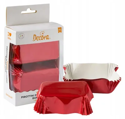 Produktbild von Decora Muffinform Rot Metallic Rechteckig 20 Stück