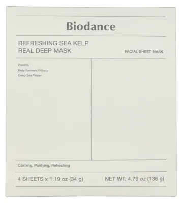 Immagine prodotto di Maschera rinfrescante Biodance Real Deep alle alghe (confezione)