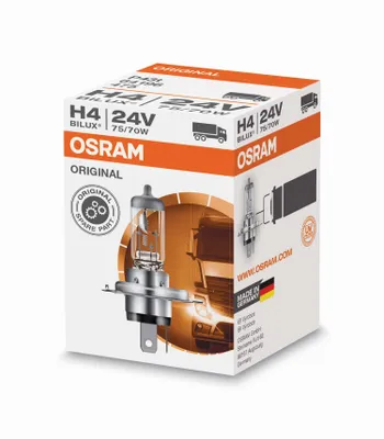 Productafbeelding van OSRAM ORIGINAL LINE H4 lamp, fitting P43t, 24 V/75-70 W (verpakt in een kartonnen doos)