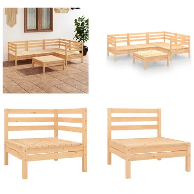 Produktbild von vidaXL 5 tlg. Garten Lounge Set Massivholz Kiefer - Garten-Lounge-Set - Garten-Lounge-Sets - Palettensofa-Set - Palettensofa-Sets