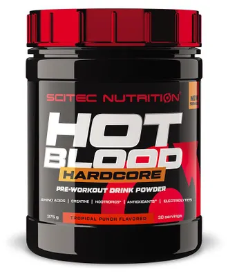 Image de PreWorkout - Scitec Nutrition - Hot Blood Hardcore (375g) - Saveur Tropical
