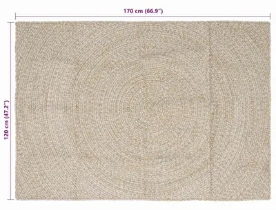 Obrázok produktu pre vidaXL Koberec do obývacej izby, prírodný a biely, 120 x 170 cm, juta
