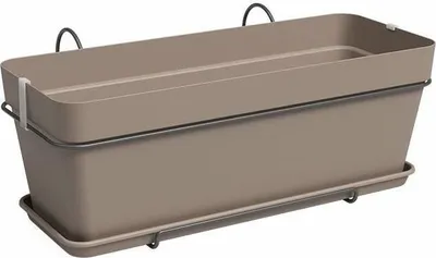 Image de Jardinière Rectangulaire ARTEVASI Capri, 50.2 cm, Plastique Taupe