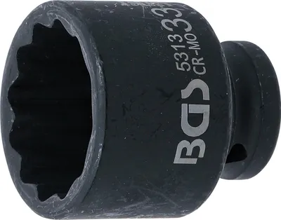 Produktbild von BGS 5313 Kraft-Steckschlüssel-Einsatz Zwölfkant, A ntrieb Innenvierkant 12,5 mm (1/2"), SW 33 mm