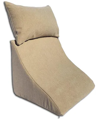 Image de Ensemble de coussins de lecture pour lit et canapé – Coussin triangulaire ergonomique accompagné d'un coussin de canapé confortable, idéal pour lire, regarder la télévision et se détendre (marron clair)