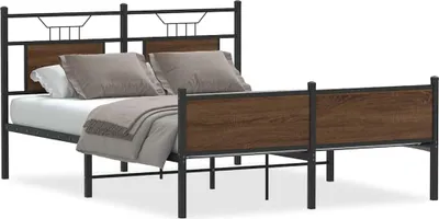 Produktbild von vidaXL Bettgestell ohne Matratze Braun Eiche 140x200 cm Holzwerkstoff