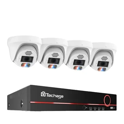 Zdjęcie produktu dla System kamer bezpieczeństwa, rozdzielczość 8MP, dwukierunkowe audio, no-f, 8CH 4 kamery 8MP-a