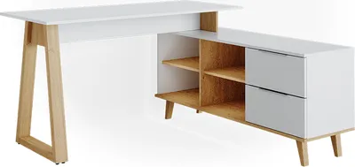 Produktbild von Schreibtisch Vicco Nautica Weiß 138 x 60 cm mit Schubladen XXL, Model 35961