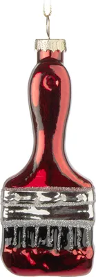 Zdjęcie produktu dla BRUBAKER Paintbrush Red - ręcznie malowana szklana bombka świąteczna - 11 cm pędzel do malowania bombek choinkowych - dekoracja świąteczna dla malarzy i dekoratorów