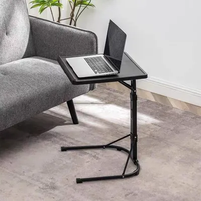 Produktbild von Laptoptisch Höhenverstellbarer 58-69cm Computerständer Notebooktisch für Sofa Wohnzimmer Schwarz