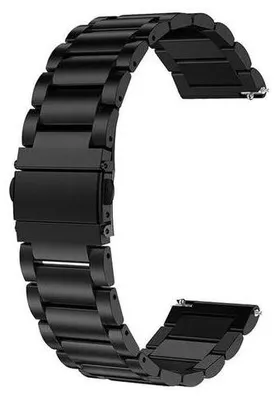 Produktbild von 22mm RVS316L Uhrband in Schwarz | Universell für Smartwatches mit 22mm Gurt und analoge Uhren geeignet | Ideal für Outdoor-Aktivitäten