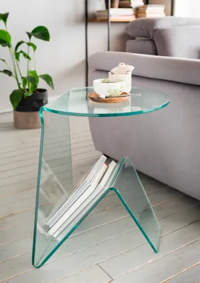 Produktbild von Beistelltisch >7/173< in Klarglas, Glas - 45x41x41cm (BxHxT)