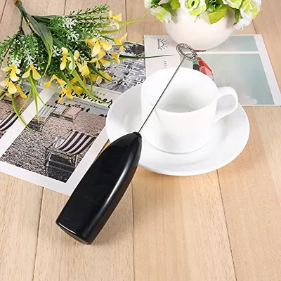 Image de Fdit Café Agitateur Mode Boisson chaude Lait Frotteur Mousse d'œuf électrique (noir)