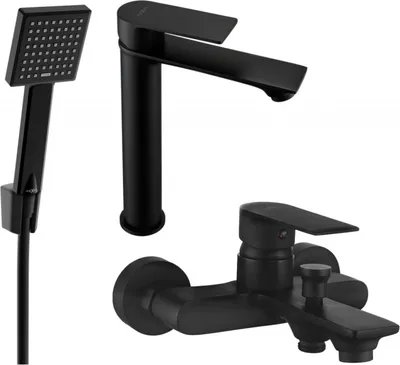 Produktbild von Mexen Royo R45 Badewannenset, Schwarz - 72213R45-70