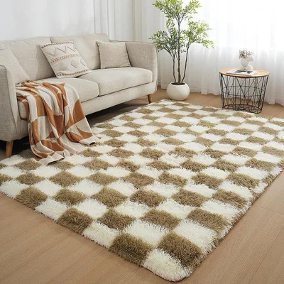 Obrázok produktu pre Omgoods – Hrubý, umývateľný koberec, 140 x 200 cm, s protišmykovou podložkou, moderný dizajn