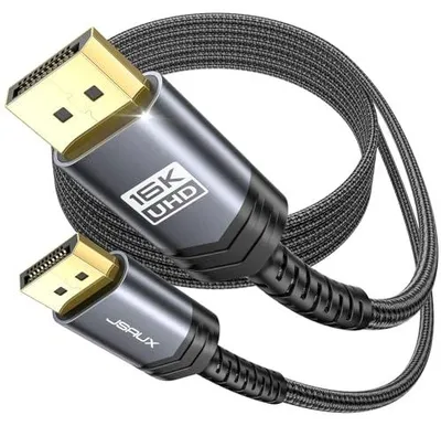 Produktbild von Displayport Kabel 3m 2.1,  Displayport Kabel 2.1/2.0 Unterstützung 16K@60Hz, 8K@120Hz, 4K@240Hz 80Gbps, Abwärtskompatibel mit DP1.4/DP1.2, DP Kabel 3m 2.1 kompatibel mit Monitor, Laptop, Grafik