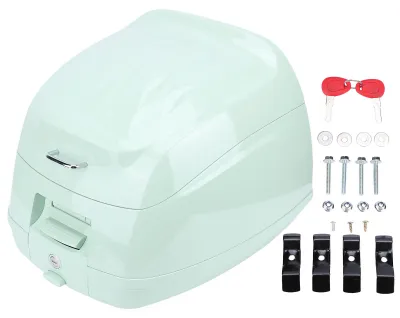 Produktbild von 32L Motorrad-Kofferraum, wasserdicht, Heckbox, Gepäckaufbewahrung, mit Diebstahlsicherungssystem für Elektrofahrräder und Motorroller, Grün