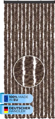 Obrázok produktu pre Fleecová záclona (56x185 cm) dverová záclona "Mottled brown" ako ochrana proti hmyzu pre balkón, terasu alebo karavan, obytný príves, pavilón