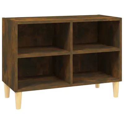 Obrázek produktu pro vidaXL TV skříňka s masivními dřevěnými nohami Smoked Oak 69,5x30x50 cm
