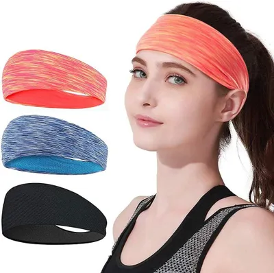 Produktbild von Sport Stirnband, Stirnband 3 Pack, Schweißband, Stirnband Anti Rutsch, für Jogging, Laufen, Wandern, Fahrrad- und Motorrad Fahren…